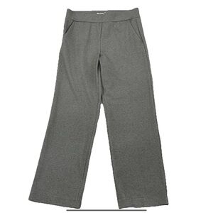 Loft Pull On Pants Houndstooth Ponte Gray Straight Leg Size M Work To Casual New